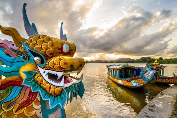 Dragon boat in Hue, Vietnam